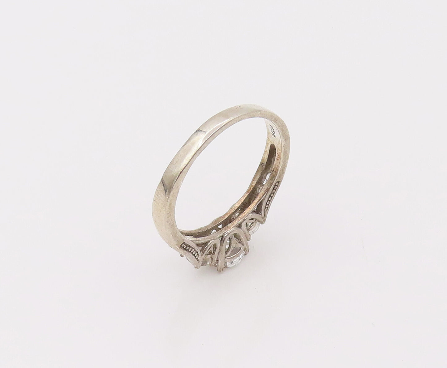 925 Sterling Silver  Vintage Princess Cut CZ Wedding Ring Sz 10.25  RG26637