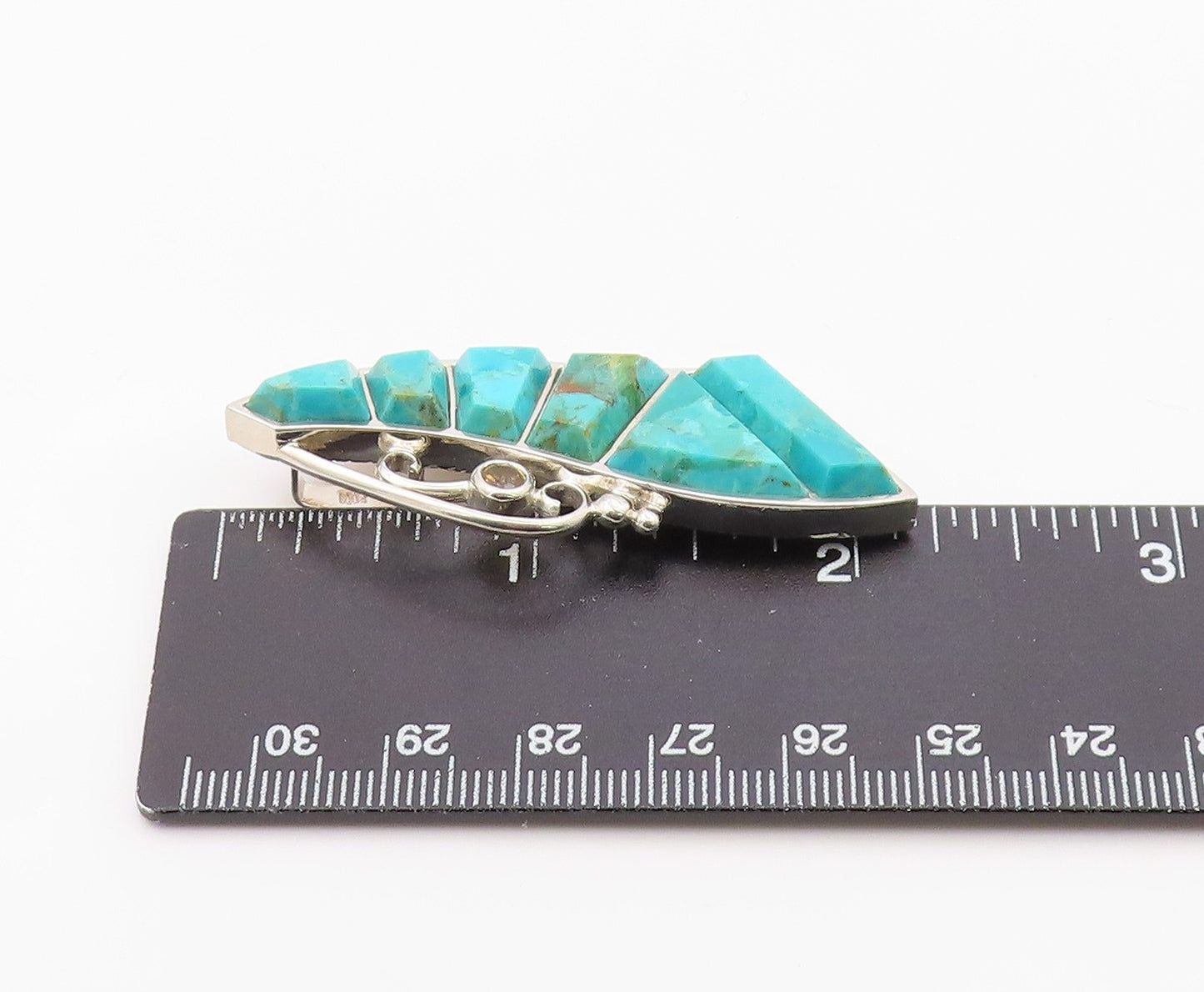 925 Sterling Silver Vintage Pendant DTR JAY KING Turquoise & Citrine  PT26355