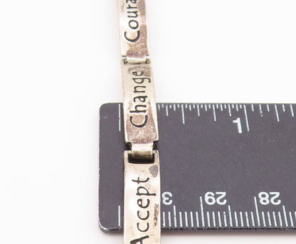 925 Silver Vintage Engraved Religious Inspirational Words Bracelet BT9540