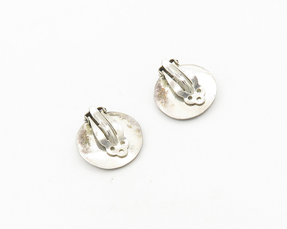 MEXICO 925 Sterling Silver Vintage Spiral Non Pierce Drop Earrings  EG9412