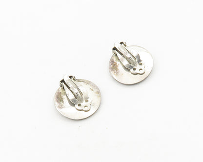 MEXICO 925 Sterling Silver Vintage Spiral Non Pierce Drop Earrings  EG9412