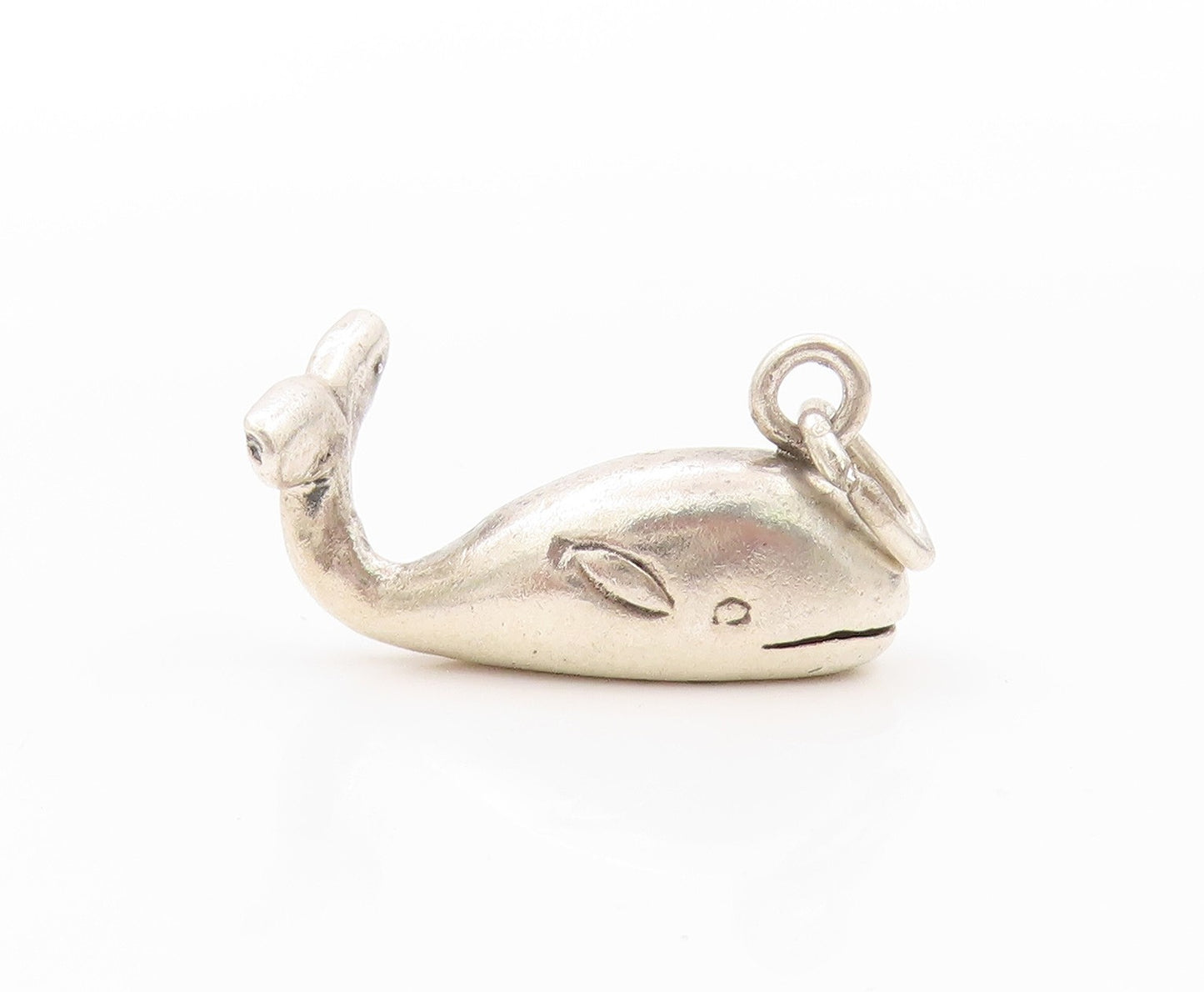 925 Sterling Silver Vintage Pendant Minimalist Whale Charm  PT24111