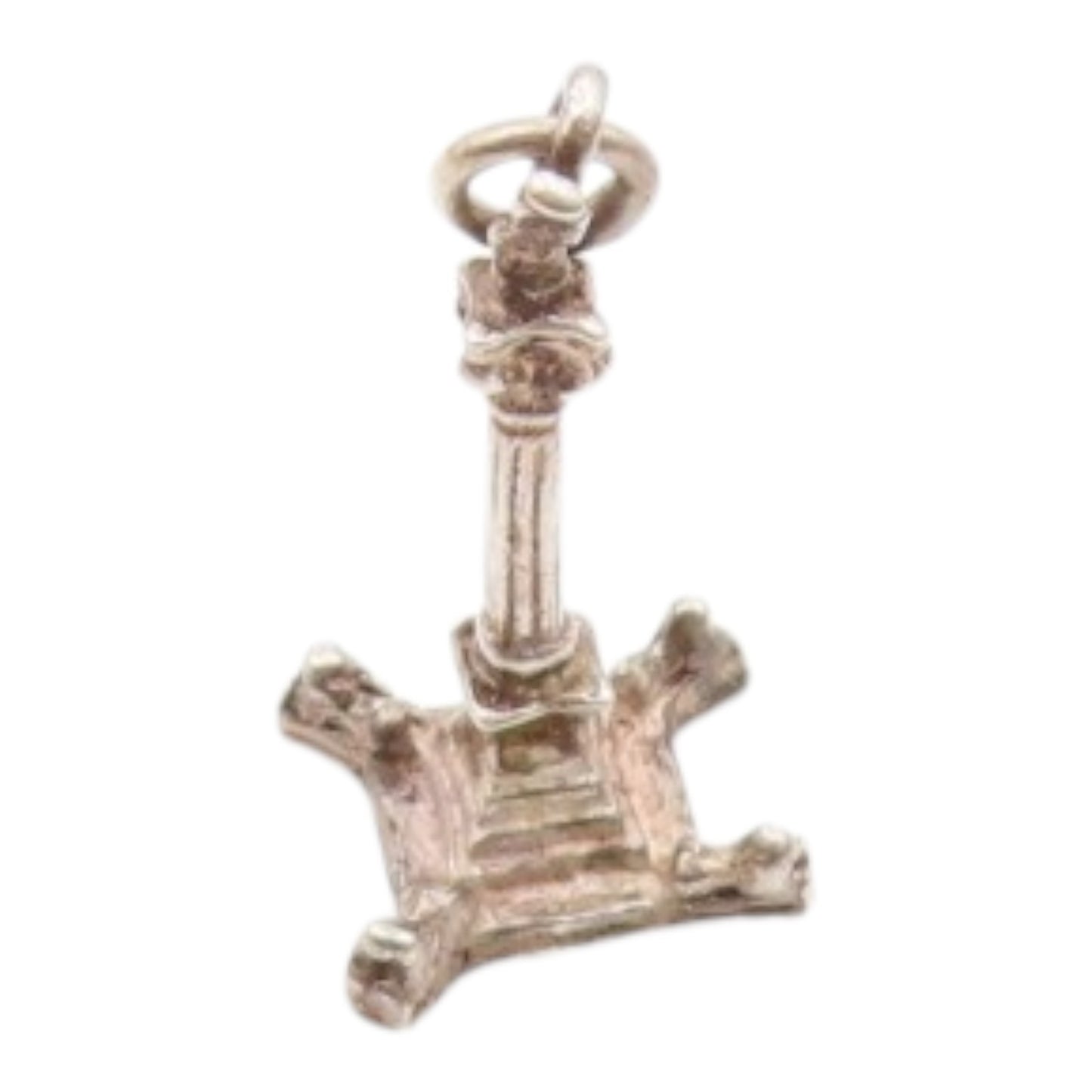 925 Sterling Silver  Vintage Monument Structure Petite Pendant  PT16725