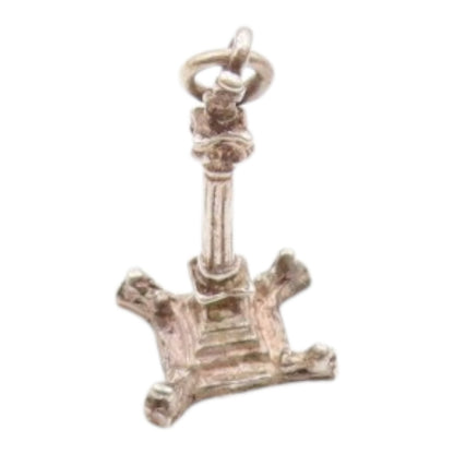 925 Sterling Silver  Vintage Monument Structure Petite Pendant  PT16725