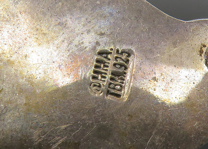 MMA 925 Silver  Vintage Smooth Oxidized Snail Shell Motif Brooch Pin  BP8506