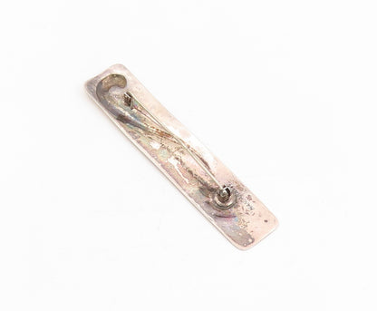 925 Sterling Silver Vintage Brooch HANDARBEIT GERMANY Geometric Bar Pin  BP12012