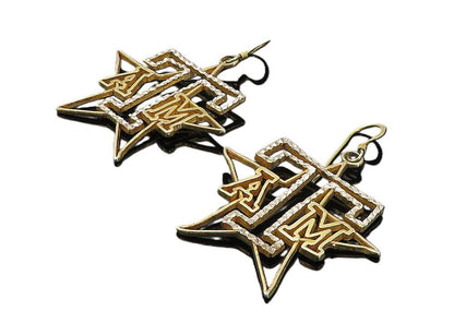 925 Sterling Silver  Vintage Two Tone Diamond Cut ATM Drop Earrings  EG4145