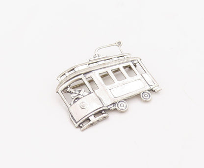 925 Sterling Silver Vintage Brooch Pin Solid Cutout Bus With Driver  BP11248