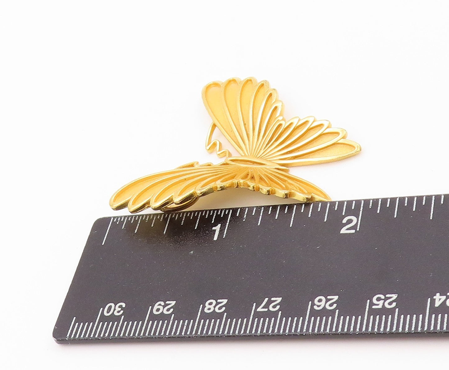 925 Sterling Silver Vintage Pendant Gold Plated Designer Cut Butterfly  PT23987