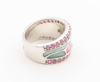 925 Sterling Silver Vintage Ring LONDON LINKS Mother Of Pearl  Sz 5  RG36784
