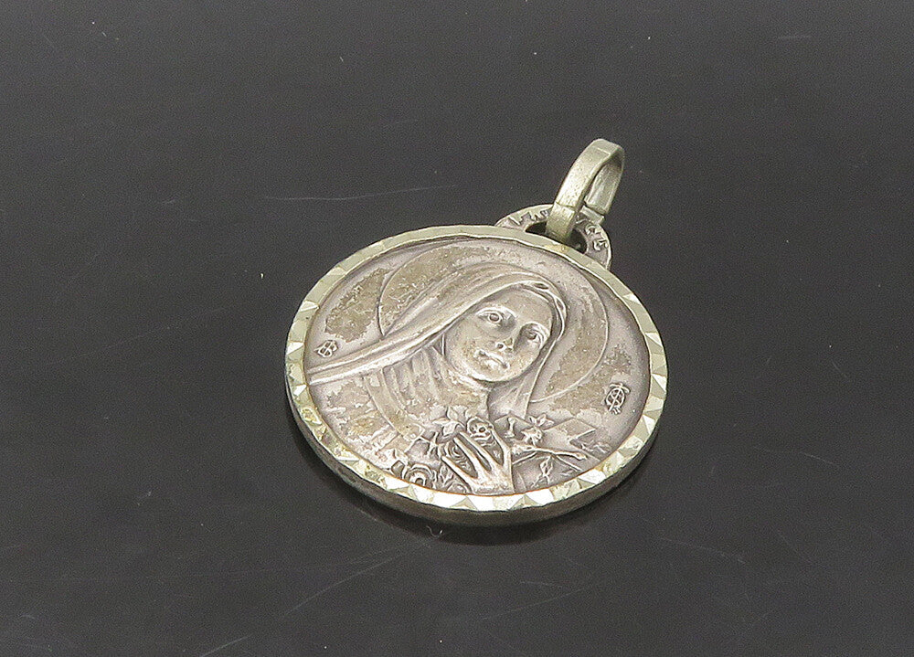 925 Sterling Silver  Vintage Saint Theresa Basilica Souvenir Pendant  PT18107