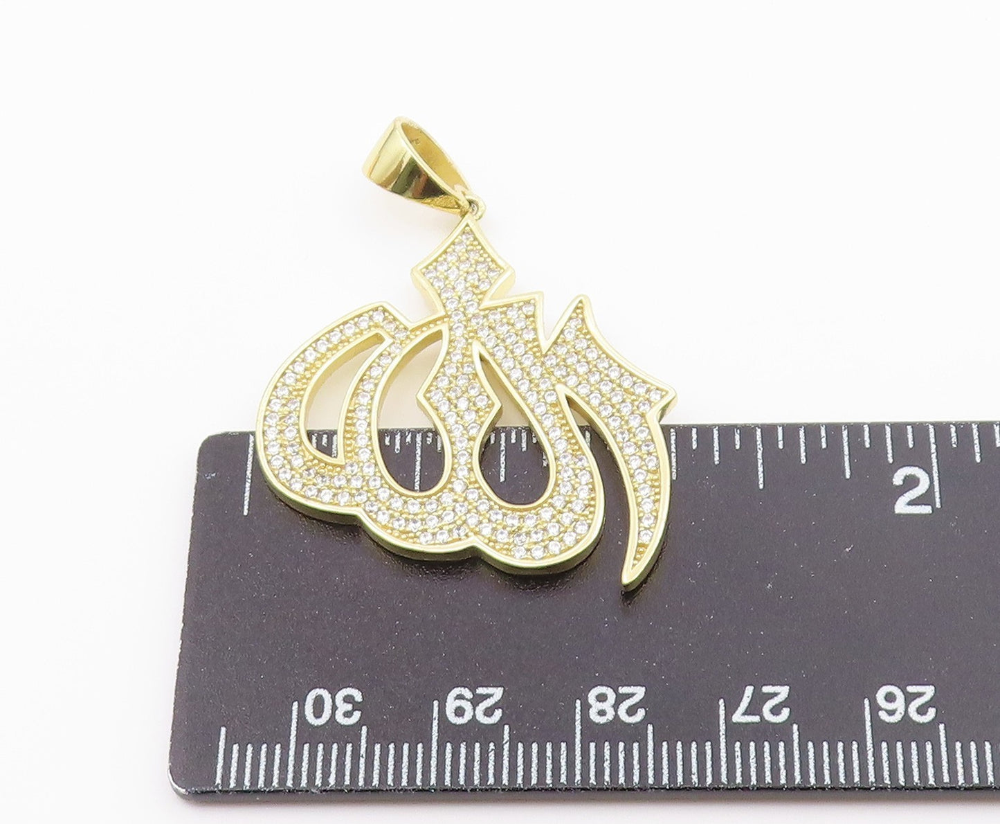 925 Sterling Silver  Vintage Cubic Zirconia Gold Plated Pendant  PT18900