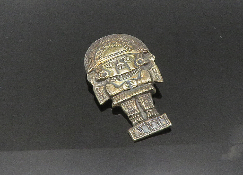 925 Sterling Silver  Vintage Dark Tone Warrior Statue Brooch Pin  BP8522