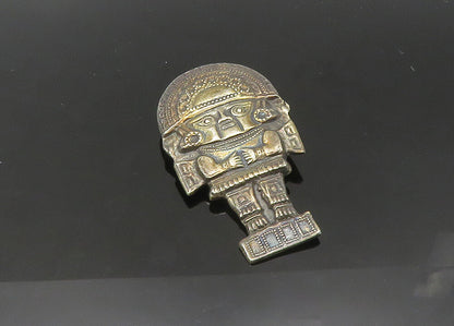 925 Sterling Silver  Vintage Dark Tone Warrior Statue Brooch Pin  BP8522