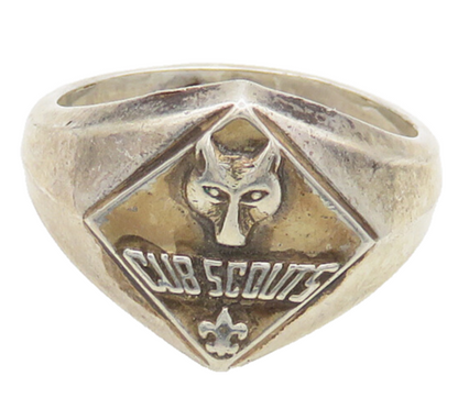 925 Sterling Silver  Vintage Boy Scouts Of America Band Ring Sz 5   RG19542