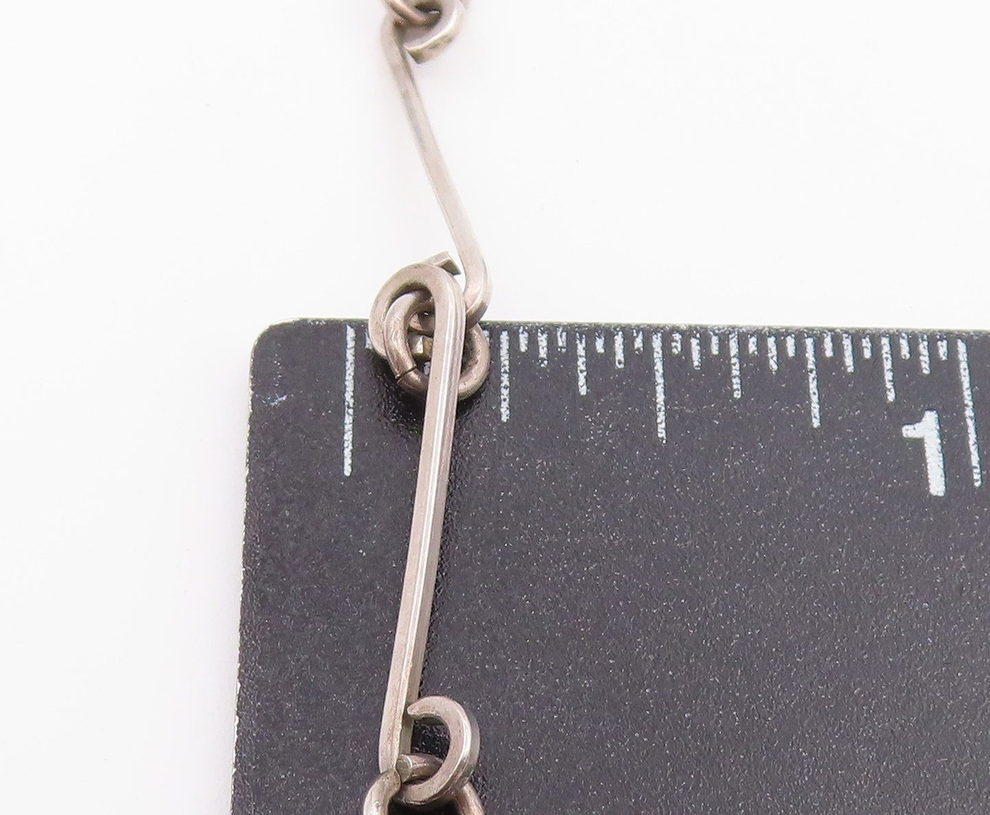 925 Sterling Silver Vintage Necklace Openwork Geometric Lattice Drop  NE4936