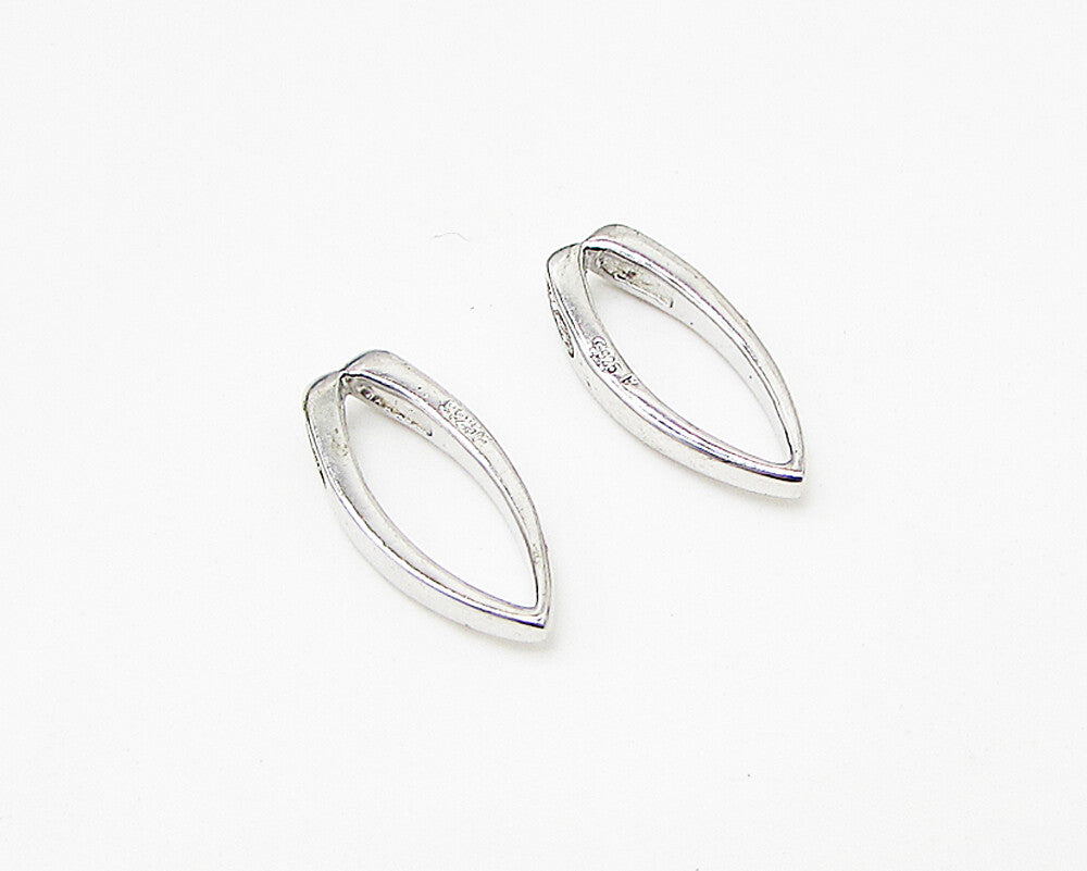 925 Sterling Silver  Lot of 2 Smooth Oval Slider Pendant  PT1939