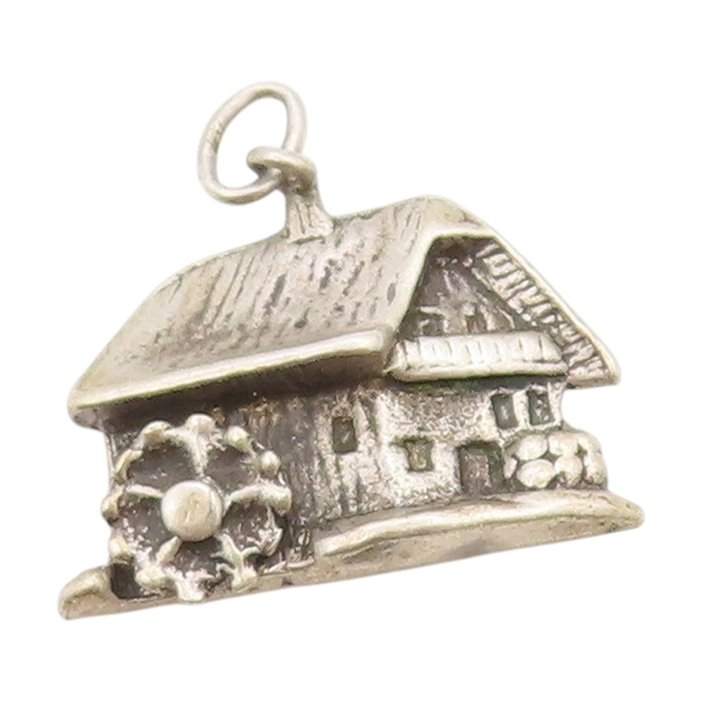 925 Sterling Silver Vintage Pendant Black Forest Mill House Charm MOVES  PT25014