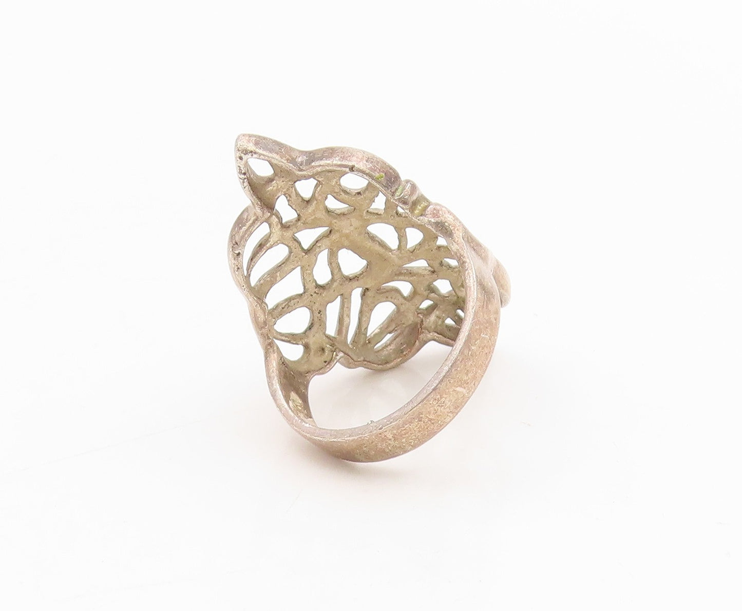 925 Sterling Silver Vintage Ring Open Celtic Knotwork Floral Band  Sz 7  RG34347
