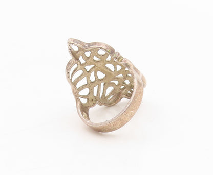925 Sterling Silver Vintage Ring Open Celtic Knotwork Floral Band  Sz 7  RG34347