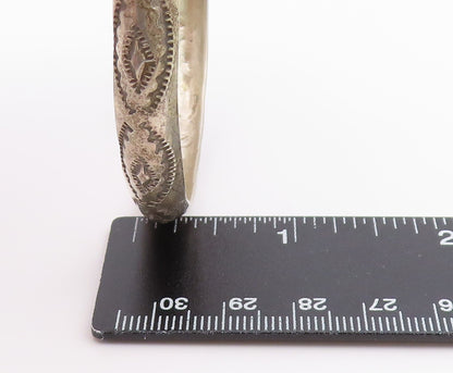 925 Sterling Silver Vintage Bracelet WILBUR TRACY NAVAJO Floral Bangle  BT12159