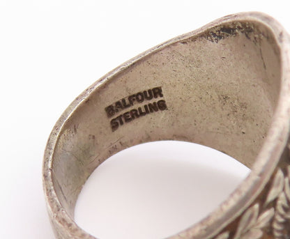 925 Sterling Silver Vintage Ring BALFOUR FFA Emblem Signet Band  Sz 8.5  RG36779