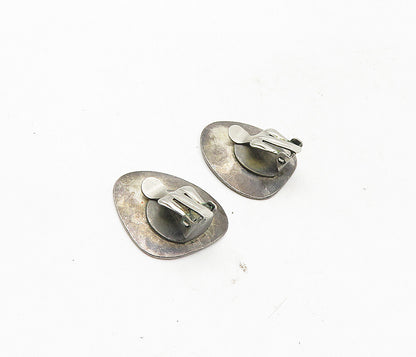 ISRAEL 925 Sterling Silver Vintage Palm Tree Non Pierce Earrings  EG4864