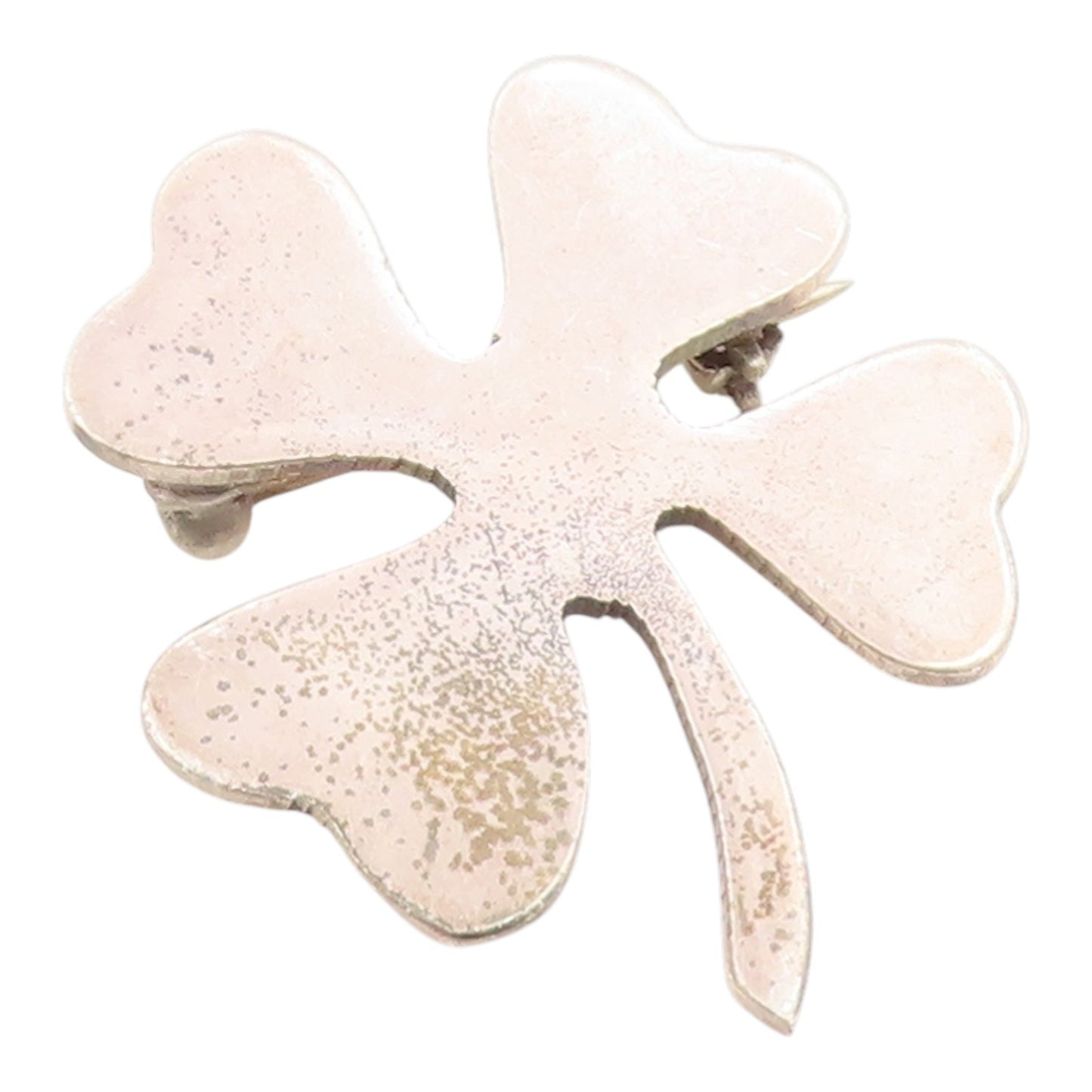 925 Sterling Silver Vintage Brooch Pin Modernist Four Leaf Lucky Clover  BP12495