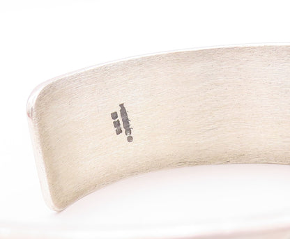 925 Sterling Silver Vintage Bracelet Country Life People Carved Cuff BT11223