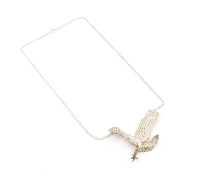 925 Sterling Silver Vintage Necklace JC FERRARA Majestic Eagle Chain  NE4637