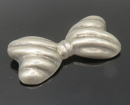MEXICO 925 Sterling Silver  Vintage Bow Tied Ribbon Hollow Brooch Pin  BP5988