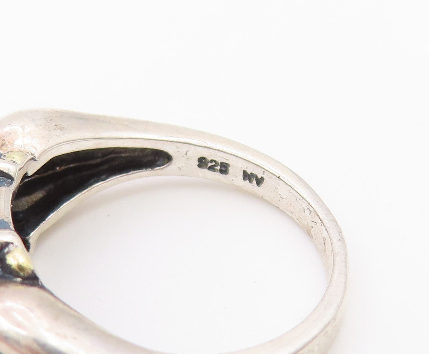 925 Sterling Silver Vintage Ring AVON Smoky Quartz Grooved Band  Sz 7  RG36613