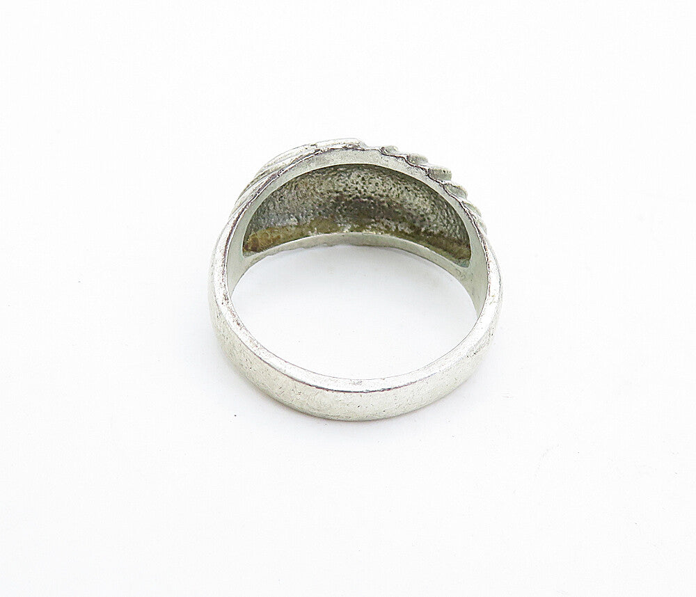 925 Sterling Silver  Vintage Fluted Dome Design Round Band Ring Sz 6  RG4757