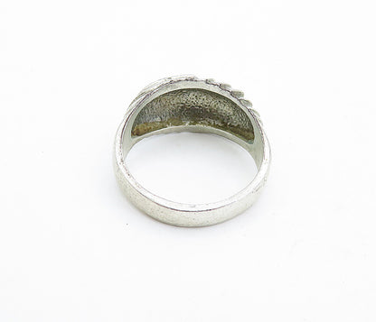 925 Sterling Silver  Vintage Fluted Dome Design Round Band Ring Sz 6  RG4757