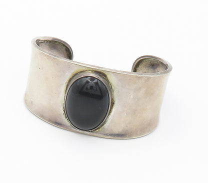 CII MEXICO 925 Sterling Silver  Vintage Black Onyx Cuff Bracelet  BT5930