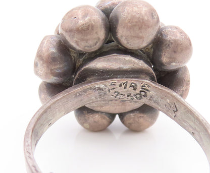 MEXICO 925 Silver  Vintage Cluster Grains Of Sand Adjustable Ring Sz 7 RG26550