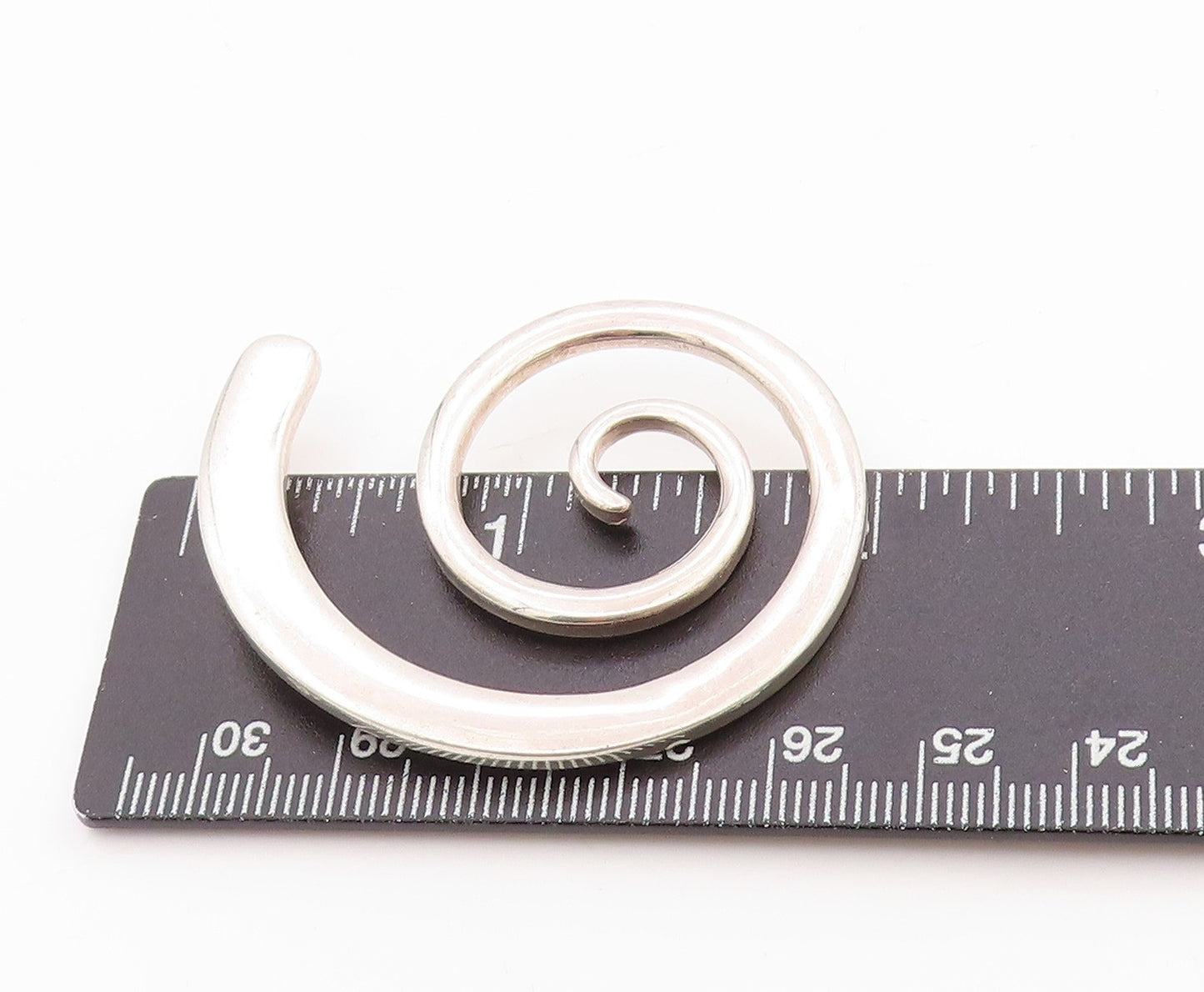 925 Sterling Silver Vintage Pendant Minimalistic Spiral Cutout PT24690