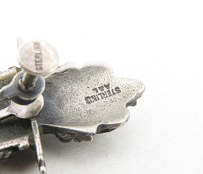 925 Sterling Silver Vintage Antique Dagger Chain Non Pierce Earrings EG4500