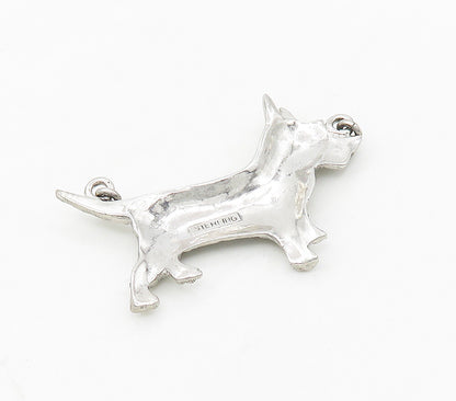 925 Sterling Silver  Vintage Sparkling Terrier Dog Motif Pendant  PT13342