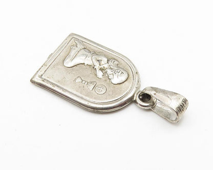 925 Sterling Silver  Vintage Praying Little Girl Drop Pendant  PT8127