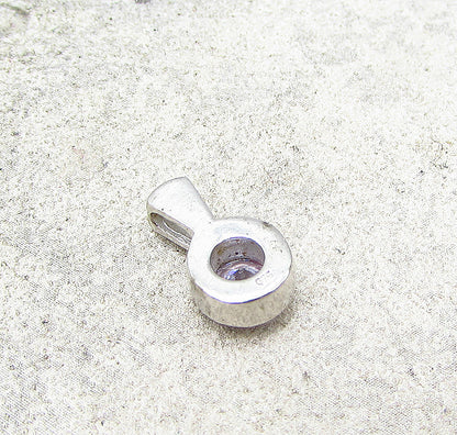 925 Sterling Silver  Round Cut Faceted White Cubic Zirconia Pendant  PT1521