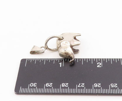 925 Sterling Silver Vintage Pendant Lucky Majestic Elephant Figurine  PT25606