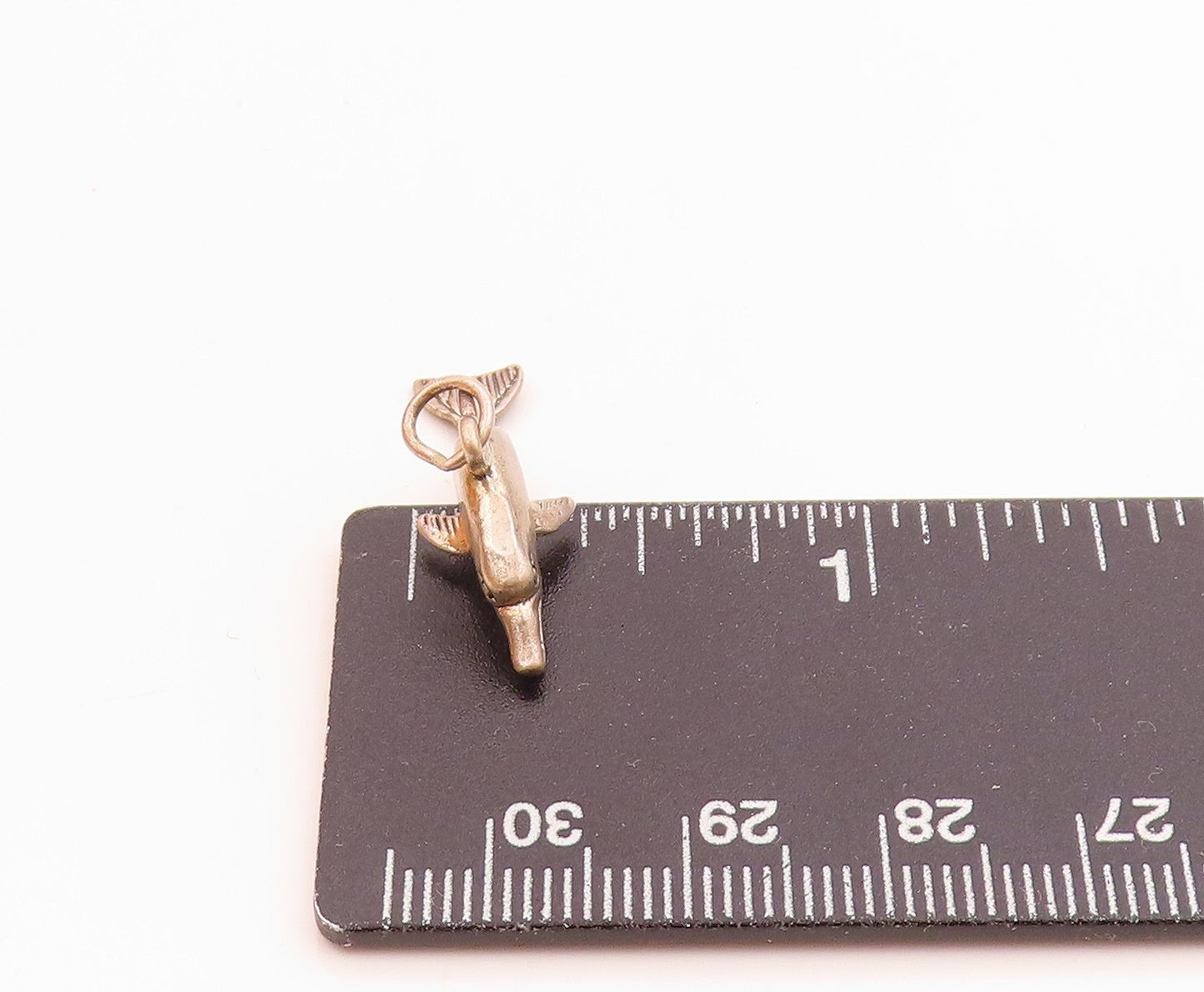 925 Sterling Silver Vintage Pendant 3D Miniature Carved Dolphin Charm  PT2255