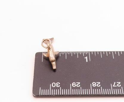 925 Sterling Silver Vintage Pendant 3D Miniature Carved Dolphin Charm  PT2255