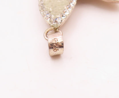 925 Sterling Silver Vintage Multi Shaped Crystals Dragonfly Pendant PT15861
