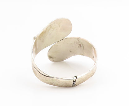 925 Sterling Silver Vintage Bracelet MEXICO HOB Modernist Swirl Bypass  BT11912