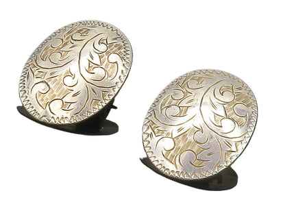 SIAM 925 Silver  Vintage Floral Vine Etched Non Pierce Drop Earrings  EG7647