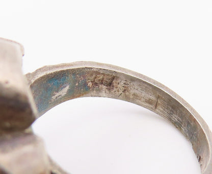 925 Sterling Silver Vintage Ring Brutalist Textured Ribbon Band  Sz 6.5  RG36849