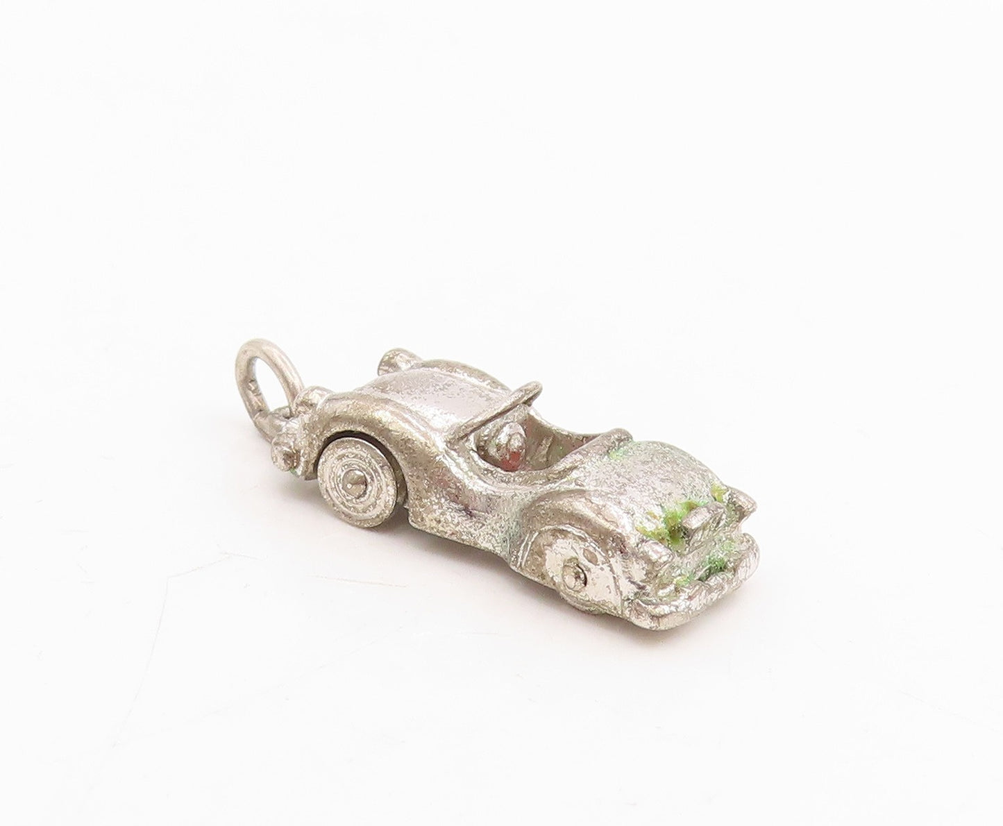 925 Sterling Silver Vintage Pendant Enamel Retro Sports Car Charm MOVES  PT25751