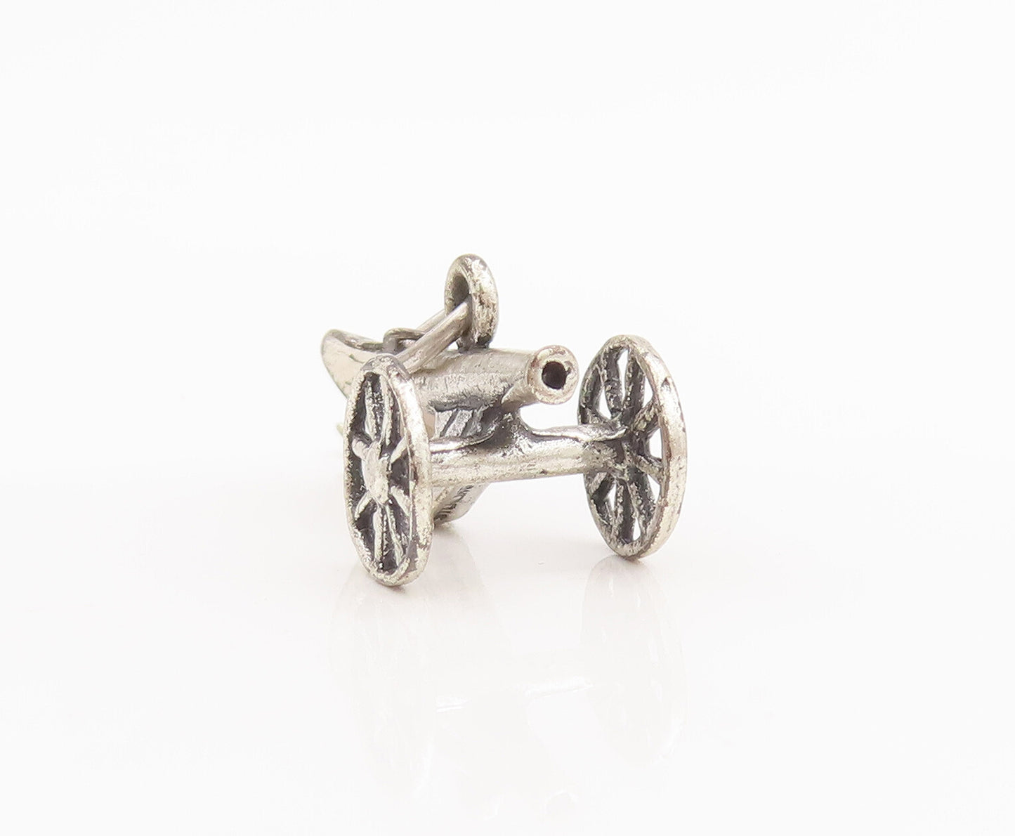 925 Sterling Silver Vintage Pendant Solid 3D Carved Mini Volley Gun  PT22760